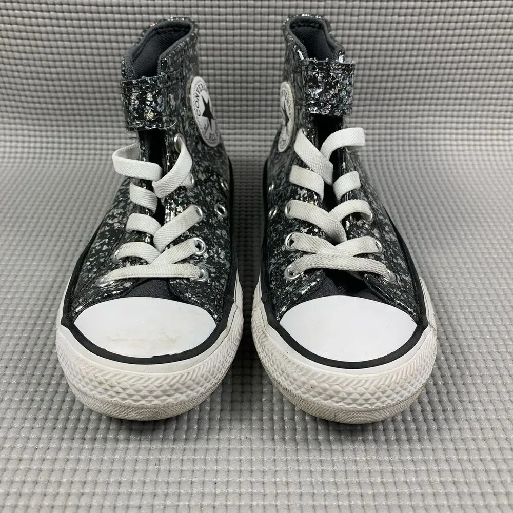 Converse CTAS 1V Black/Egret Little Girl's High Top Sneakers - Size 12
